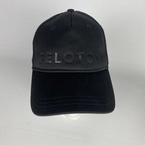 Peloton Hat Black OS Baseball Cap Polyester Red Strap Workout Gym Active Bike